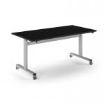 Pro Flip Rectangular Table 1600 x 800, Silver Frame, Black Top PROFL16-S-BK