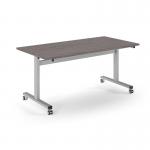 Pro Flip table 1600x 800 silver frame - grey oak top PROFL16-S-GO