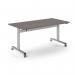 Pro Flip table 1600x 800 silver frame - grey oak top PROFL16-S-GO