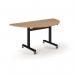 Pro Flip Semi-Circular Table 1600 x 800, Black, Beech Top PROFL16S-K-B