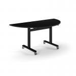 Pro Flip Semi-Circular Table 1600 x 800, Black, Black Top PROFL16S-K-BK