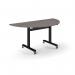 Pro Flip Semi-Circular Table 1600 x 800, Black, Grey Oak Top PROFL16S-K-GO
