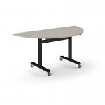 Pro Flip Semi-Circular Table 1600 x 800, Black, Light Grey Top PROFL16S-K-LG