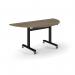 Pro Flip Semi-Circular Table 1600 x 800, Black, Nebraska Oak Top PROFL16S-K-NO