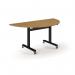 Pro Flip Semi-Circular Table 1600 x 800, Black, Oak Top PROFL16S-K-O