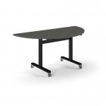 Pro Flip Semi-Circular Table 1600 x 800, Black, Onyx Grey Top PROFL16S-K-OG
