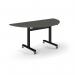 Pro Flip Semi-Circular Table 1600 x 800, Black, Onyx Grey Top PROFL16S-K-OG