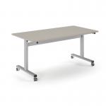 Pro Flip Rectangular Table 1600 x 800, Silver Frame, Light Grey Top PROFL16-S-LG