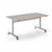 Pro Flip Rectangular Table 1600 x 800, Silver Frame, Light Grey Top PROFL16-S-LG
