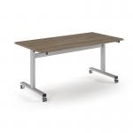 Pro Flip Rectangular Table 1600 x 800, Silver Frame, Nebraska Oak Top PROFL16-S-NO
