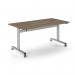 Pro Flip Rectangular Table 1600 x 800, Silver Frame, Nebraska Oak Top PROFL16-S-NO