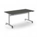 Pro Flip Rectangular Table 1600 x 800, Silver Frame, Onyx Grey Top PROFL16-S-OG