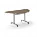 Pro Flip Semi-Circular Table 1600 x 800, Silver, Nebraska Oak Top PROFL16S-S-NO