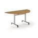 Pro Flip Semi-Circular Table 1600 x 800, Silver, Oak Top PROFL16S-S-O