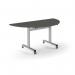 Pro Flip Semi-Circular Table 1600 x 800, Silver, Onyx Grey Top PROFL16S-S-OG