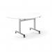 Pro Flip Semi-Circular Table 1600 x 800, Silver, White Top PROFL16S-S-WH