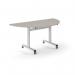 Pro Flip Semi-Circular Table 1600 x 800, White, Light Grey Top PROFL16S-WH-LG