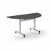Pro Flip Semi-Circular Table 1600 x 800, White, Onyx Grey Top PROFL16S-WH-OG