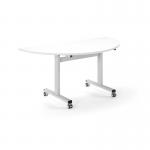 Pro Flip Semi-Circular Table 1600 x 800, White, White Top PROFL16S-WH-WH