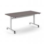 Pro Flip Rectangular Table 1600 x 800, White Frame, Grey Oak Top PROFL16-WH-GO