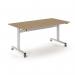 Pro Flip Rectangular Table 1600 x 800, White Frame, Kendal Oak Top PROFL16-WH-KO