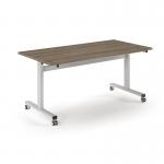Pro Flip Rectangular Table 1600 x 800, White Frame, Nebraska Oak Top PROFL16-WH-NO