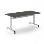 Pro Flip Rectangular Table 1600 x 800, White Frame, Onyx Grey Top PROFL16-WH-OG