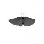 Piano Scales acoustic suspended ceiling raft in dark grey 1200 x 1200mm - Sun PS12-SN-DG