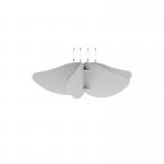 Piano Scales acoustic suspended ceiling raft in silver grey 1200 x 1200mm - Sun PS12-SN-SG