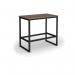 Otto Poseur benching solution dining table 1200mm wide - black frame and barcelona walnut top