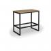 Otto Poseur benching solution dining table 1200mm wide - black frame and kendal oak top