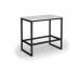 Otto Poseur benching solution dining table 1200mm wide - black frame and white top