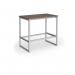 Otto Poseur benching solution dining table 1200mm wide - silver frame and barcelona walnut top
