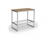 Otto Poseur benching solution dining table 1200mm wide - silver frame, kendal oak top PTAOT1200-S-KO
