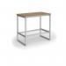Otto Poseur benching solution dining table 1200mm wide - silver frame and kendal oak top