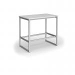 Otto Poseur benching solution dining table 1200mm wide - silver frame, white top PTAOT1200-S-WH