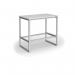 Otto Poseur benching solution dining table 1200mm wide - silver frame and white top