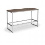 Otto Poseur benching solution dining table 1800mm wide - silver frame, barcelona walnut top PTAOT1800-S-BW