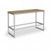 Otto Poseur benching solution dining table 1800mm wide - silver frame and kendal oak top