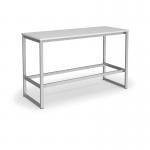 Otto Poseur benching solution dining table 1800mm wide - silver frame, white top PTAOT1800-S-WH