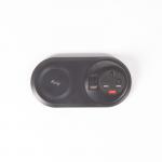 Pixel Arc in-surface power module 1 x UK socket, 1 x TUF (A&C) USB connectors and 10W wireless charger - black PXARC-1-K