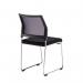 Quavo black mesh back multi-purpose chair with black fabric seat and chrome wire frame (pack of 4) QVO40005-K