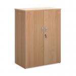 Universal double door cupboard 1090mm high with 2 shelves - beech R1090DB