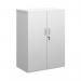 Duo double door cupboard 1090mm high with 2 shelves - white R1090DD-WH