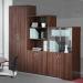 Universal double door cupboard 1090mm high with 2 shelves - walnut R1090DW