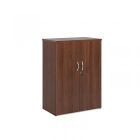 Universal double door cupboard 1090mm high with 2 shelves - walnut R1090DW