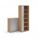 Universal single door tambour cupboard 1090mm high with 2 shelves - beech with silver door R1090TCB