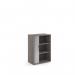 Universal single door tambour cupboard 1090mm high with 2 shelves - Grey Oak with silver door R1090TCGO