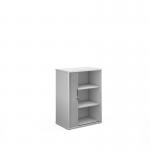 Universal single door tambour cupboard 1090mm high with 2 shelves - white with silver door R1090TCWH