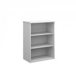 Universal bookcase 1090mm high with 2 shelves - white